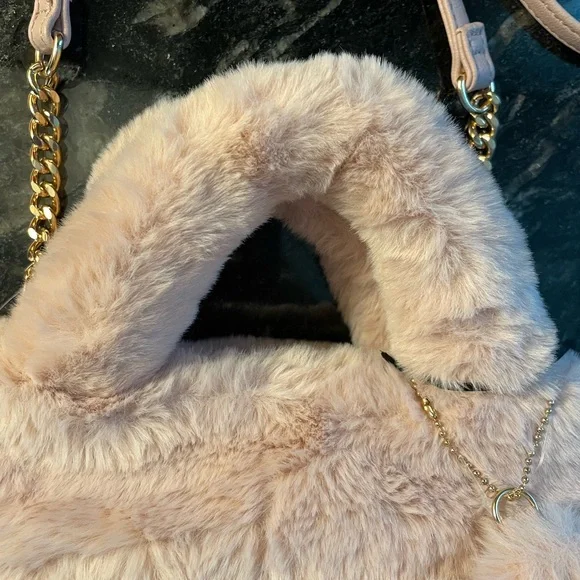 Fuzzy Juicy Couture Dusty Blush Mini Tote - Picture 9 of 11